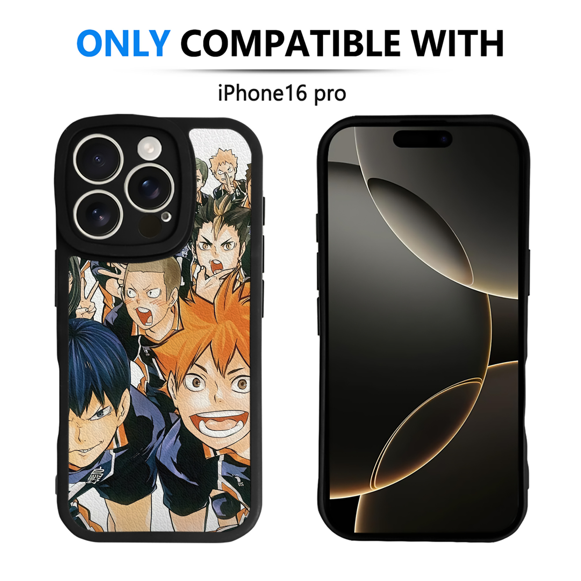 （画像用） ハイキュー!! Haikyu!! 【iPhone 16シリーズ対応】シリコンスマホケース（レザー調） 材質：シリコン
